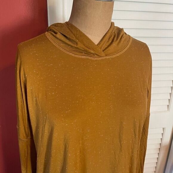 LULULEMON | gold/tan speckled long sleeve hooded top 10 - Picture 9 of 10